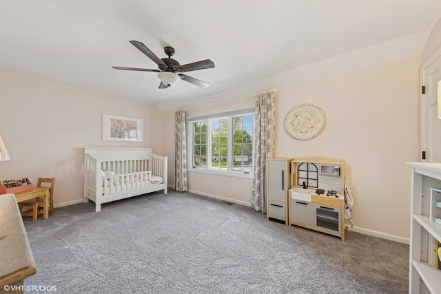 1808 Beloit Ct, Naperville, IL 60565 - bedroom featuring carpet floors, a ceiling fan, and a crib