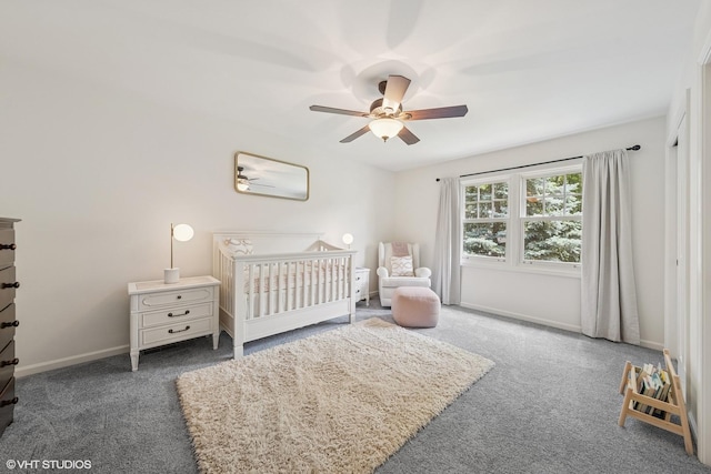 1808 Beloit Ct, Naperville, IL 60565 - bedroom with carpet floors, a nursery area, and a ceiling fan
