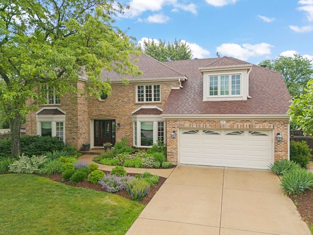 1808 Beloit Ct, Naperville, IL 60565 - view of front of house with driveway, a front yard, a shingled roof, and a garage