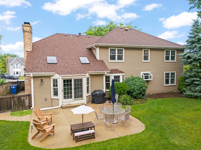 1808 Beloit Ct, Naperville, IL 60565 - rear view of property with a chimney, a patio, and roof with shingles