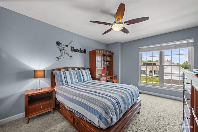 2171 Edinburgh Ln, Aurora, IL 60504 - carpeted bedroom with baseboards and ceiling fan