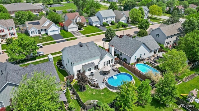 2171 Edinburgh Ln, Aurora, IL 60504 - aerial view of residential area with a pool