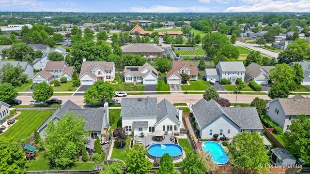 2171 Edinburgh Ln, Aurora, IL 60504 - aerial view of residential area with a pool
