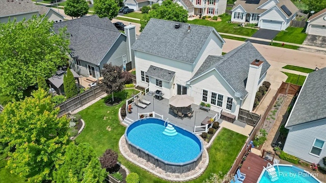 2171 Edinburgh Ln, Aurora, IL 60504 - aerial view of residential area with a pool