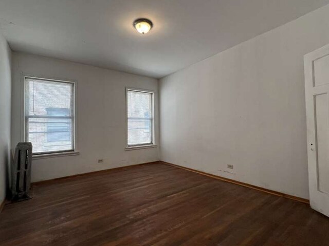 1059 E Hyde Park Blvd Unit 1, Chicago, IL 60615 - empty room with wood finished floors, radiator heating unit, and healthy amount of natural light