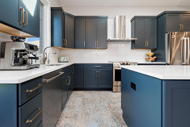 7929 N Octavia Ave, Niles, IL 60714 - kitchen featuring ventilation hood, appliances with stainless steel finishes, decorative backsplash, and light countertops