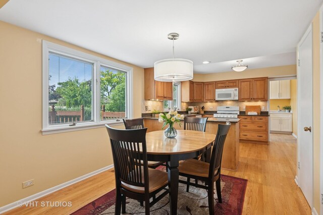 566 Northampton Cir, Elk Grove Village, IL 60007 - dining space featuring light wood-style floors and recessed lighting