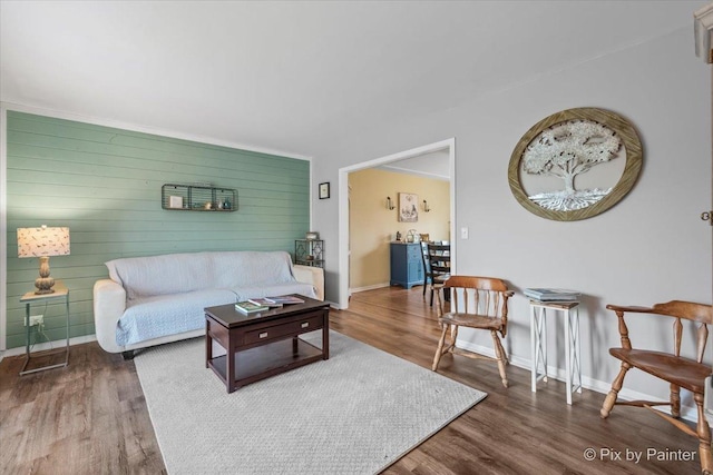 1714 Tall Tree Ln, Johnsburg, IL 60051 - living room with wood finished floors and wood walls