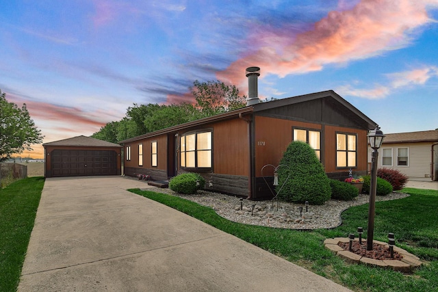 1178 Barry Ln, Sauk Village, IL 60411 - ranch-style home with a garage and an outbuilding