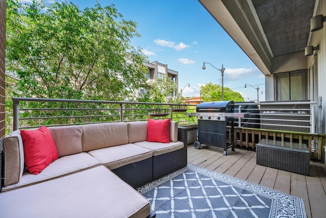 3021 W Armitage Ave Unit 201, Chicago, IL 60647 - wooden deck featuring outdoor lounge area