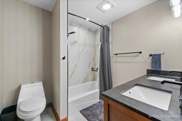 42W412 Sylvan Ln, Saint Charles, IL 60175 - bathroom featuring shower / bath combo with shower curtain and double vanity