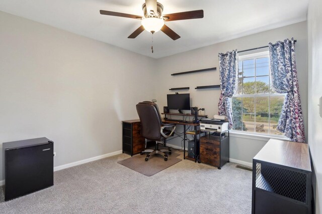 18485 W Springwood Dr, Grayslake, IL 60030 - home office with ceiling fan and light colored carpet