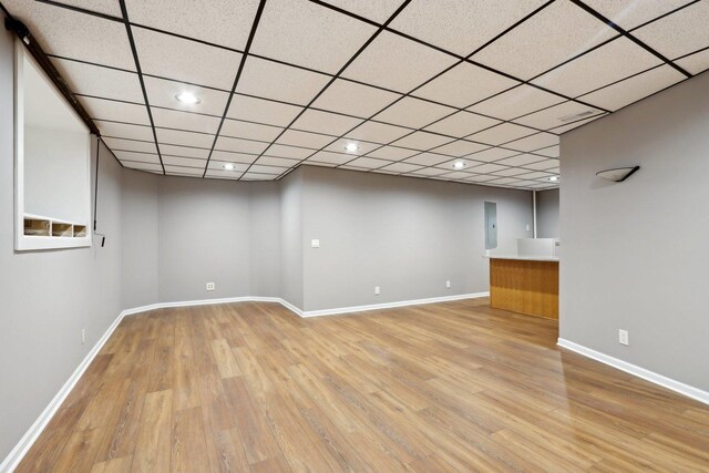 18485 W Springwood Dr, Grayslake, IL 60030 - finished basement featuring hardwood / wood-style floors and recessed lighting