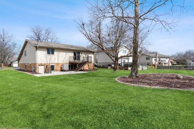 13707 W Carefree Dr, Homer Glen, IL 60491 - back of property featuring stairway, a wooden deck, and brick siding