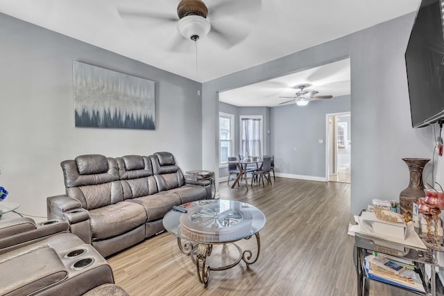 4036 N Bernard St, Chicago, IL 60618 - living area featuring a ceiling fan and wood finished floors