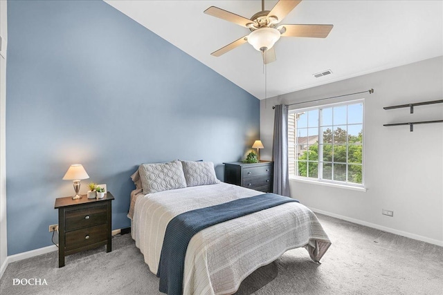 1944 Indian Hill Ln, Aurora, IL 60503 - carpeted bedroom with vaulted ceiling and ceiling fan