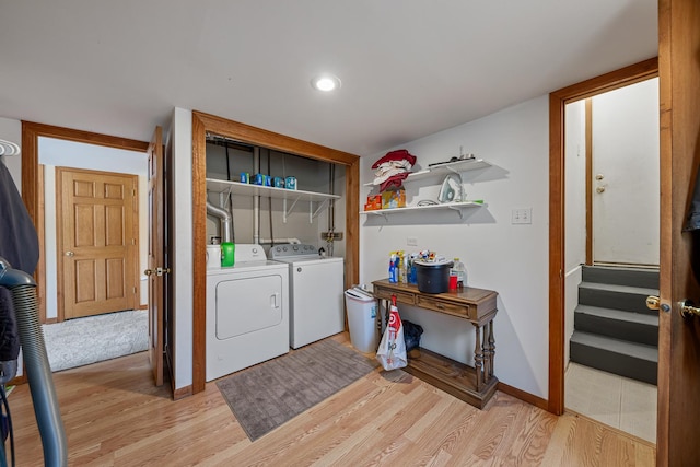 7749 W Lakeview Ter, Frankfort, IL 60423 - laundry area featuring light wood finished floors and washer and clothes dryer