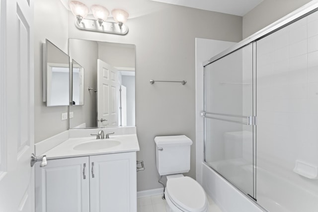 319 W Wood St Unit 18, Palatine, IL 60067 - bathroom featuring vanity, combined bath / shower with glass door, and tile patterned flooring