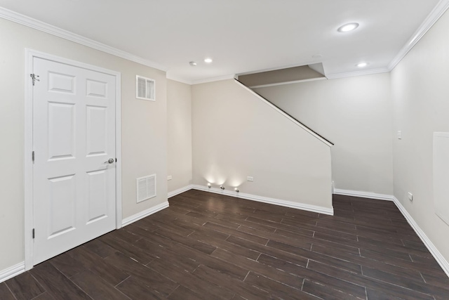319 W Wood St Unit 18, Palatine, IL 60067 - basement with wood finished floors, recessed lighting, and crown molding