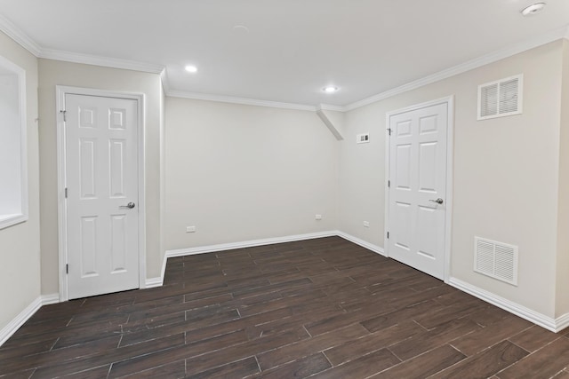 319 W Wood St Unit 18, Palatine, IL 60067 - empty room with wood finished floors, crown molding, recessed lighting, and a smoke detector