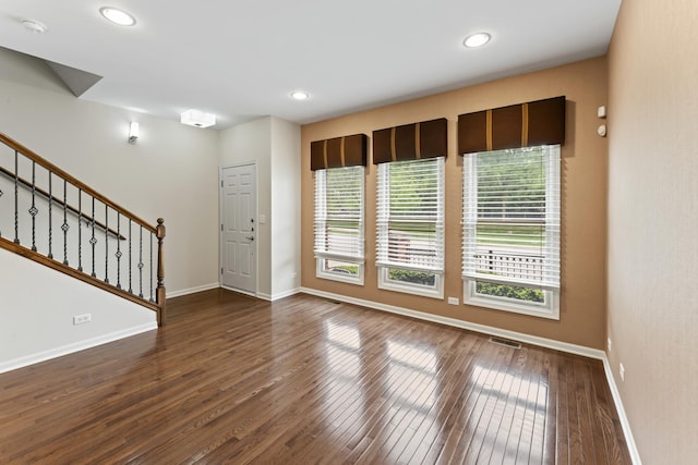 319 W Wood St Unit 18, Palatine, IL 60067 - entryway featuring dark wood-style flooring, stairs, and recessed lighting