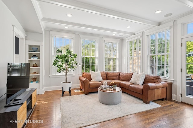 625 Park Ave, Wilmette, IL 60091 - sunroom / solarium featuring beamed ceiling