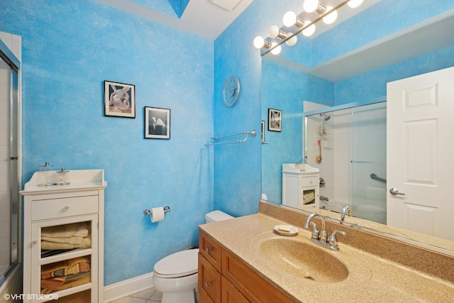 1301 W Washington Blvd Unit 509, Chicago, IL 60607 - full bathroom featuring vanity, enclosed tub / shower combo, and tile patterned flooring