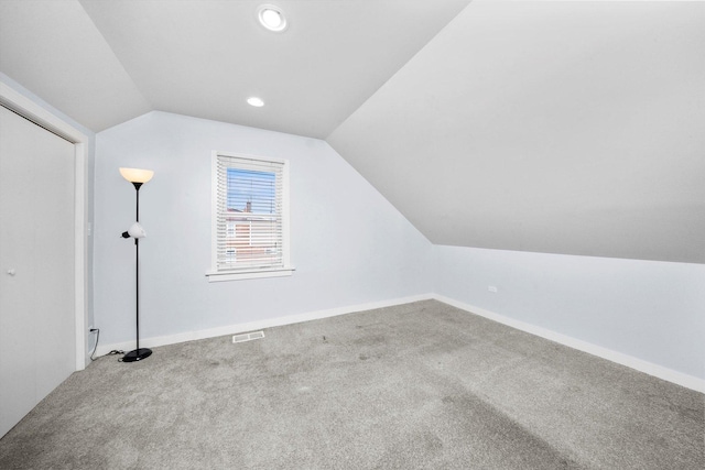 3100 N Newcastle Ave, Chicago, IL 60634 - additional living space featuring vaulted ceiling, carpet flooring, and recessed lighting