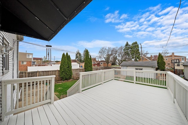 3100 N Newcastle Ave, Chicago, IL 60634 - wooden terrace featuring a fenced backyard and a residential view
