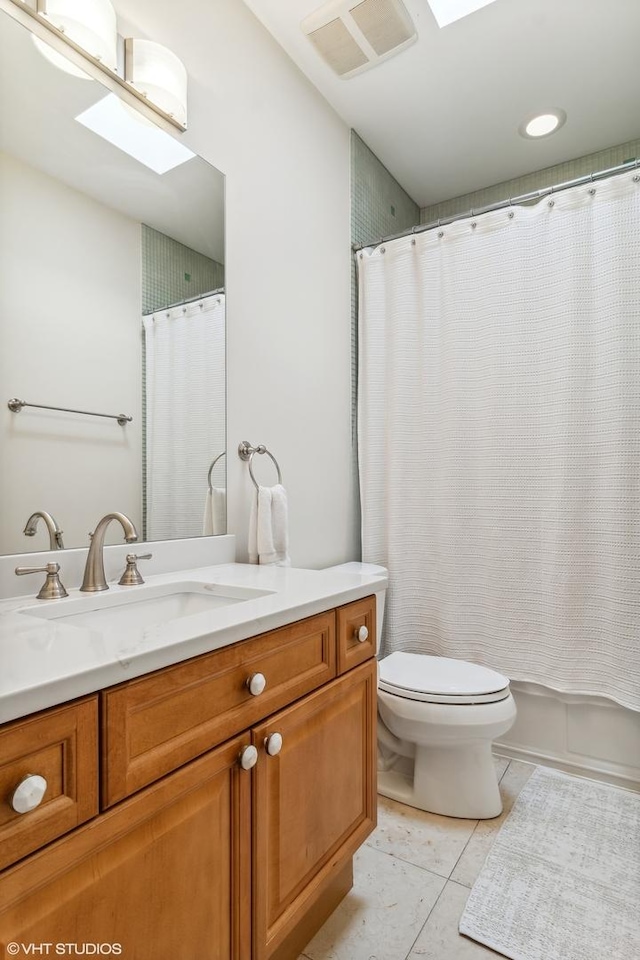 3019 W Cornelia Ave, Chicago, IL 60618 - bathroom with vanity, a shower with shower curtain, and tile patterned floors