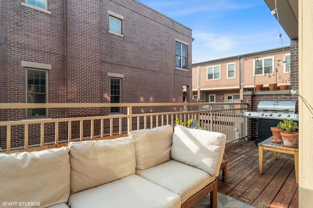 3019 W Cornelia Ave, Chicago, IL 60618 - wooden terrace featuring outdoor lounge area and grilling area