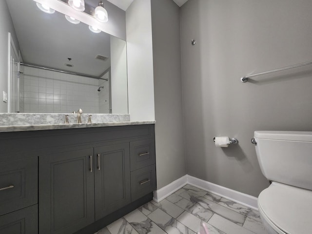 1250 S Michigan Ave Unit 703, Chicago, IL 60605 - bathroom with marble finish floors, vanity, and a shower