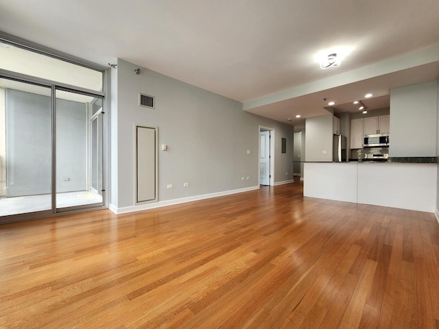1250 S Michigan Ave Unit 703, Chicago, IL 60605 - unfurnished living room with light wood-style flooring and baseboards
