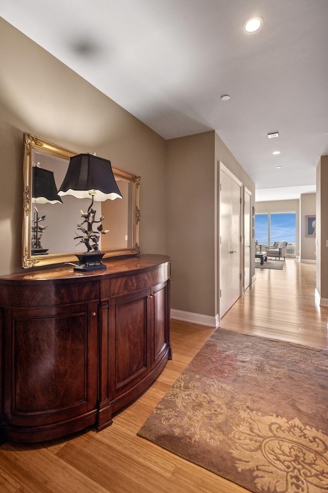 340 E Randolph St Unit 5504, Chicago, IL 60601 - hall with light wood-style floors and recessed lighting