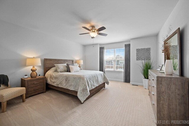 3S661 Breme Dr W, Warrenville, IL 60555 - bedroom featuring light carpet and a ceiling fan