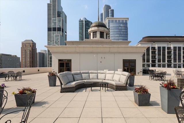 1322 S Prairie Ave Unit 406, Chicago, IL 60605 - view of patio / terrace featuring an outdoor hangout area and a view of skyline