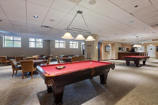 1322 S Prairie Ave Unit 406, Chicago, IL 60605 - playroom with carpet flooring, billiards, and a drop ceiling