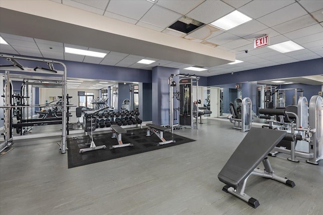1322 S Prairie Ave Unit 406, Chicago, IL 60605 - workout area featuring a paneled ceiling