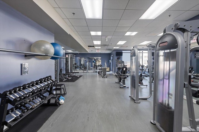 1322 S Prairie Ave Unit 406, Chicago, IL 60605 - exercise room featuring a paneled ceiling