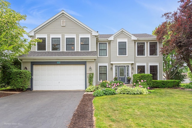 1860 Haverford Dr, Algonquin, IL 60102 - view of front of house with asphalt driveway, a garage, and a front yard