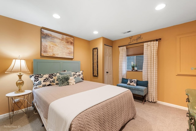 1860 Haverford Dr, Algonquin, IL 60102 - bedroom with light colored carpet, recessed lighting, and a closet