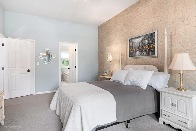 1860 Haverford Dr, Algonquin, IL 60102 - bedroom featuring carpet, ensuite bath, and wallpapered walls