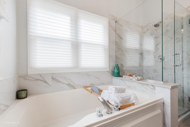 1860 Haverford Dr, Algonquin, IL 60102 - bathroom with a bath and a marble finish shower