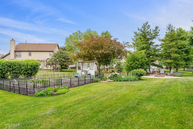 1860 Haverford Dr, Algonquin, IL 60102 - view of yard featuring an outdoor fire pit and a patio
