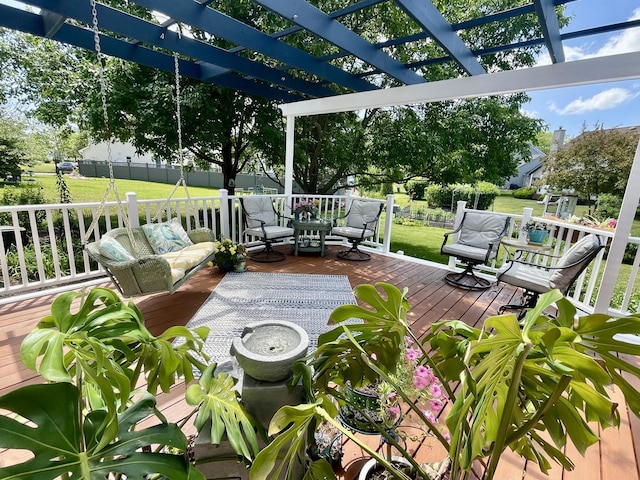1860 Haverford Dr, Algonquin, IL 60102 - deck with an outdoor living space and a pergola