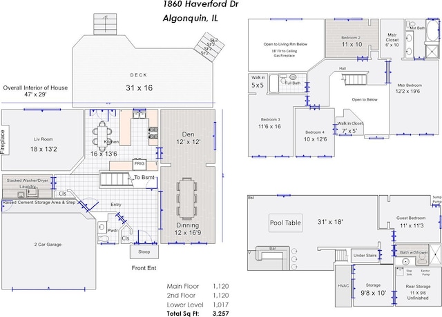 1860 Haverford Dr, Algonquin, IL 60102 - view of floor plan / room layout