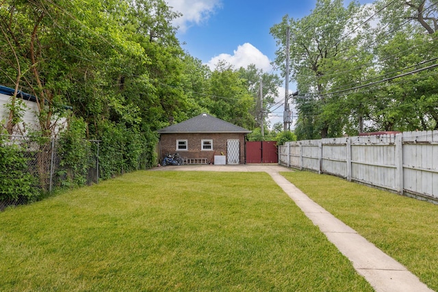 fenced backyard featuring a patio