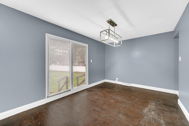 17804 Pebblewood Ln, Hazel Crest, IL 60429 - unfurnished dining area with baseboards and dark wood-style floors