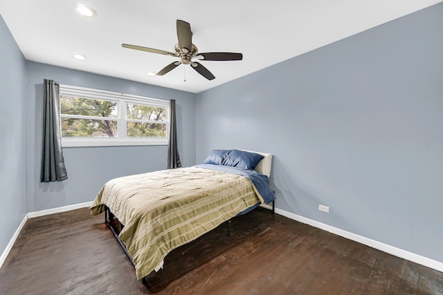 17804 Pebblewood Ln, Hazel Crest, IL 60429 - bedroom with wood finished floors, recessed lighting, and ceiling fan