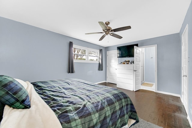 17804 Pebblewood Ln, Hazel Crest, IL 60429 - bedroom featuring dark wood-style flooring and ceiling fan